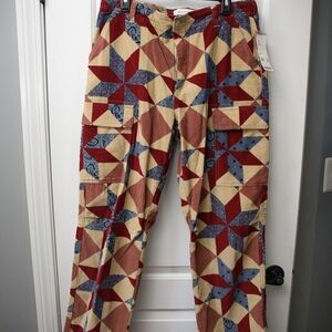 Urban Outfitters BDG Mens Geo Print Corduroy Cargo Pants NWT